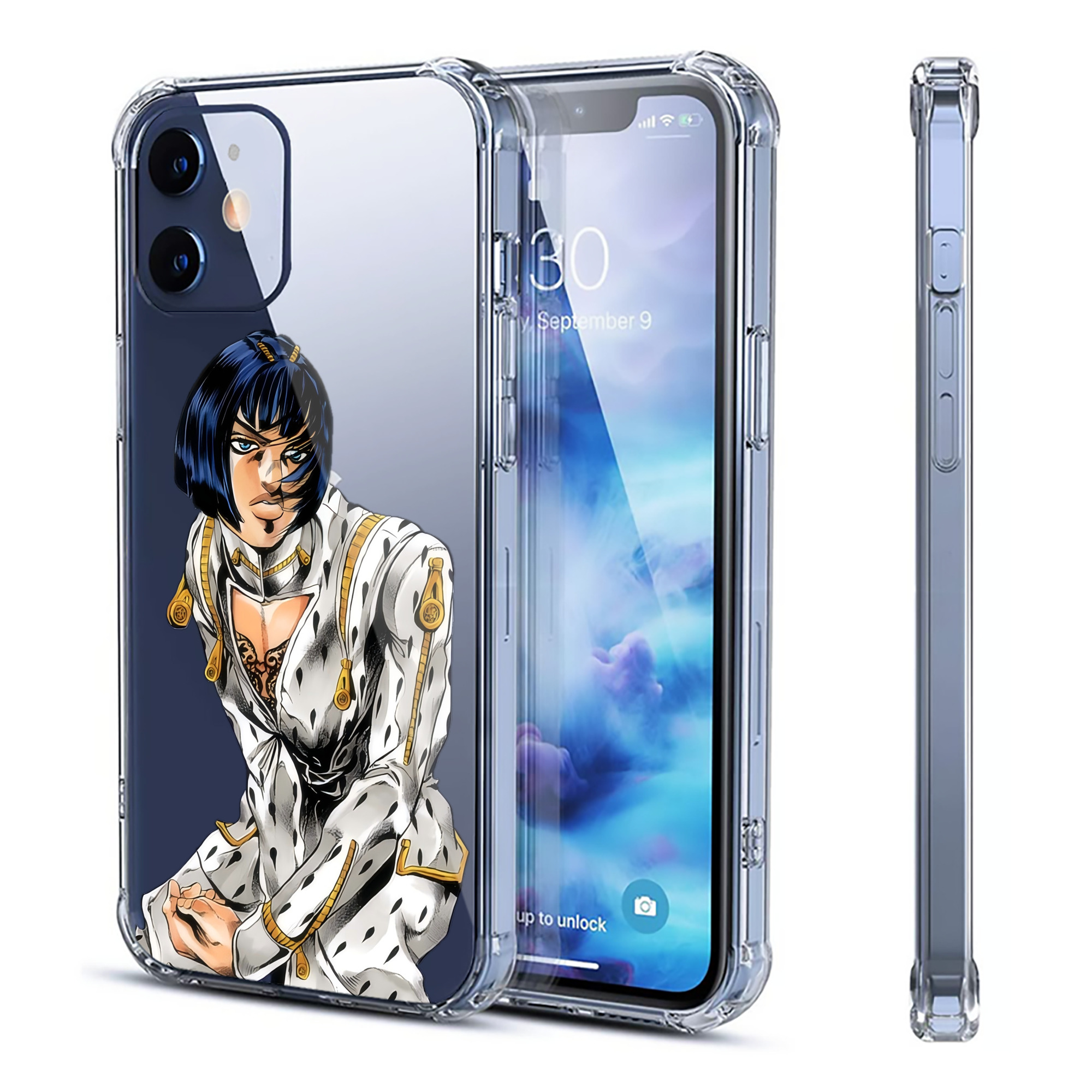 （画像用） ジョジョの奇妙な冒険 ブローノ?ブチャラティ JoJo's Bizarre Adventure Bruno Bucciarati 【iPhone 12シリーズ対応】透明スマホケース（クリアソフトケース）